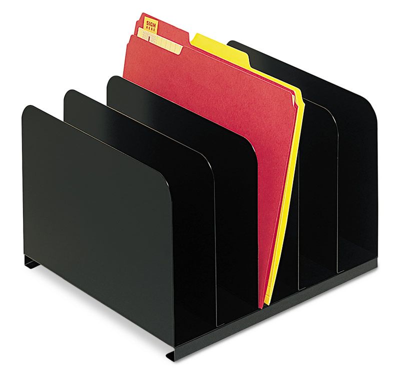 SteelMaster Desktop Vertical Organizer Five Sections Steel 12 x 11 x 8 1/8 Black 2645004