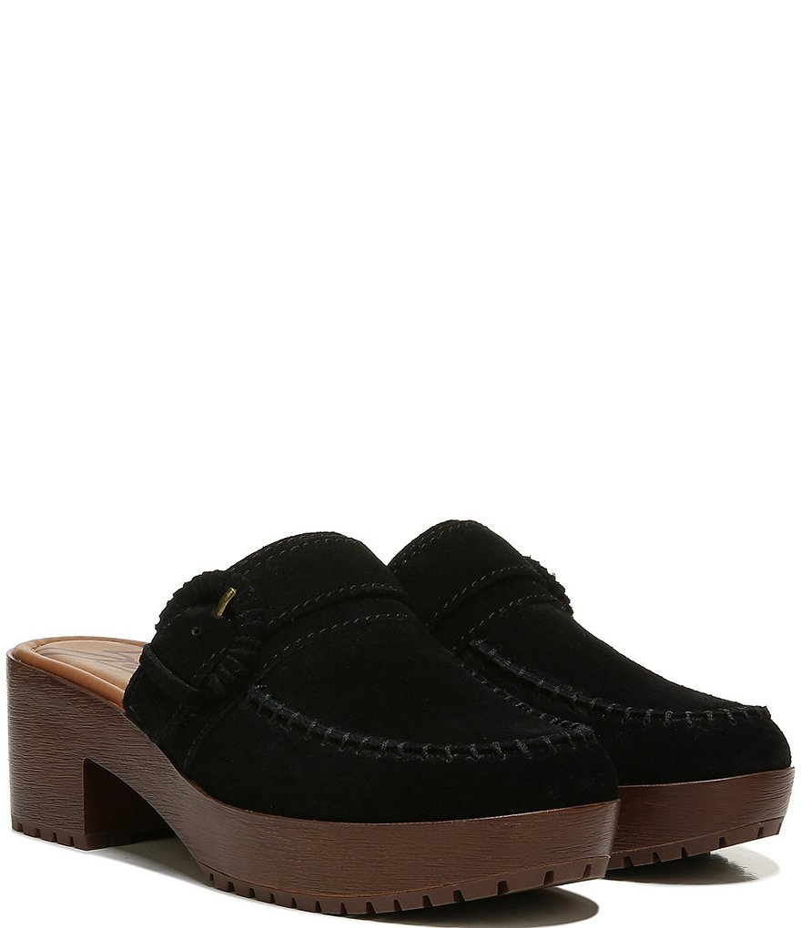 Zodiac Raine Suede Buckle Detail Block Heel Clogs