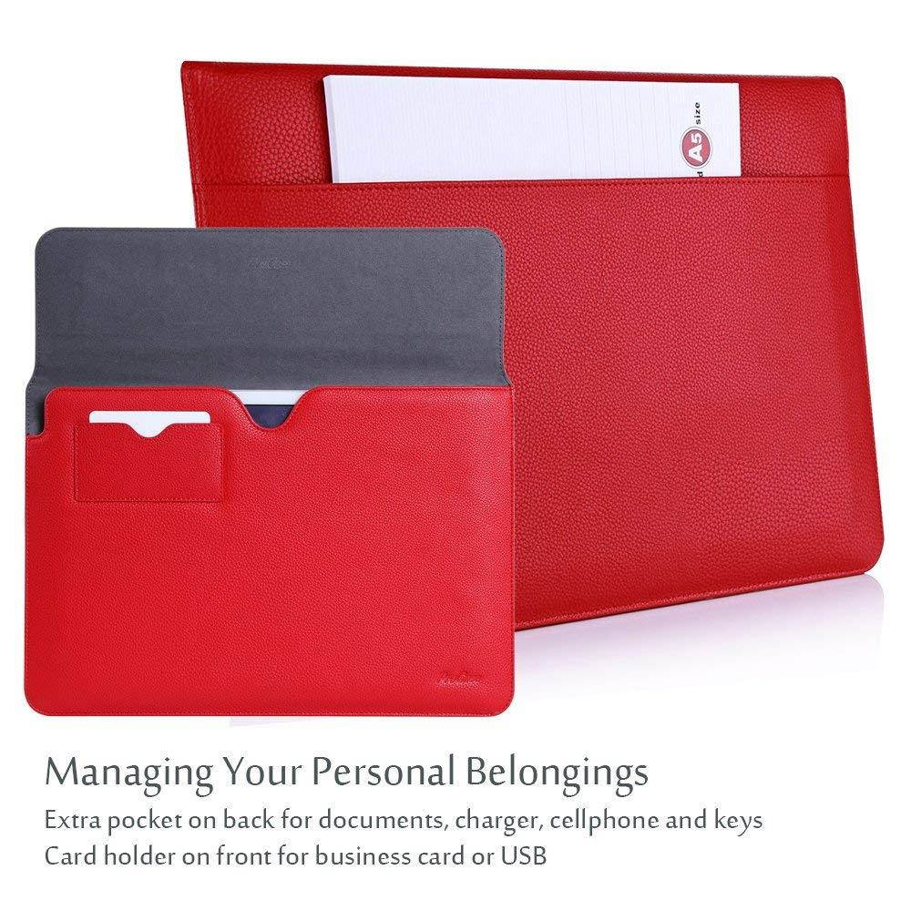 ProCase iPad Pro Case Sleeve, Cushion Protective Sleeve Bag Cover Case for Apple iPad Pro 12.9 Inch, Compatible with Apple Smart Keyboard, Documnet Pocket and Apple Pencil Holder (Red)