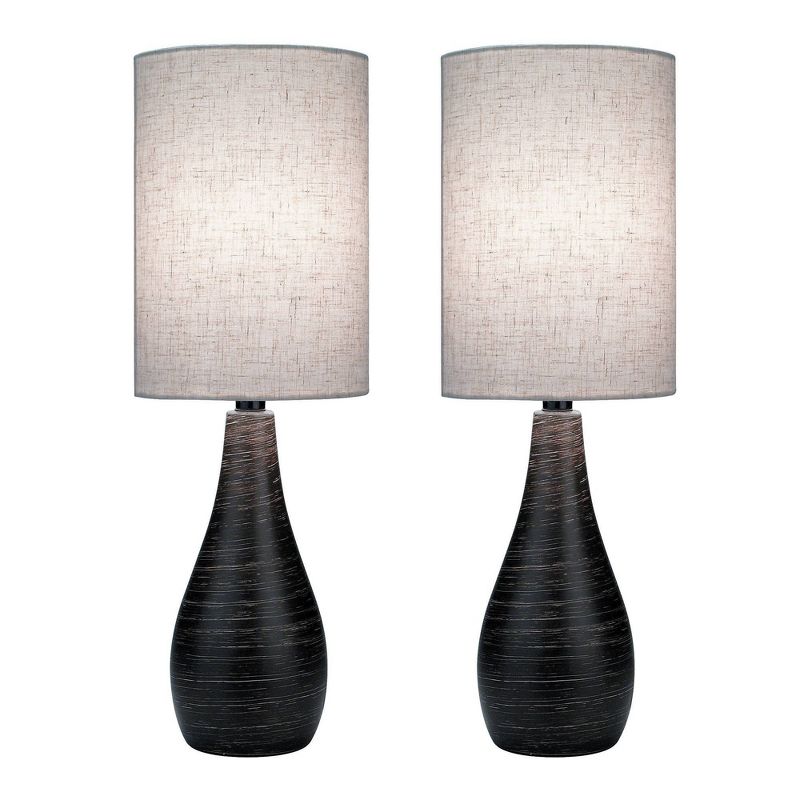 2pk Quatro 1 Table Lamp Brushed Dark Bronze - Lite Source