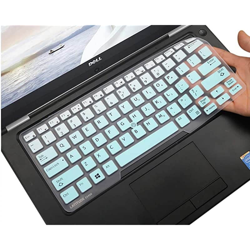 Keyboard Cover Compatible with Dell Latitude 5480 5490 7490 14 Laptop Dell 3340 E3340 E5490 5491 E5491 E5450 E5470 E7450 E7470 7480 E7480 Keyboard Skin with Pointing Ombre Mint
