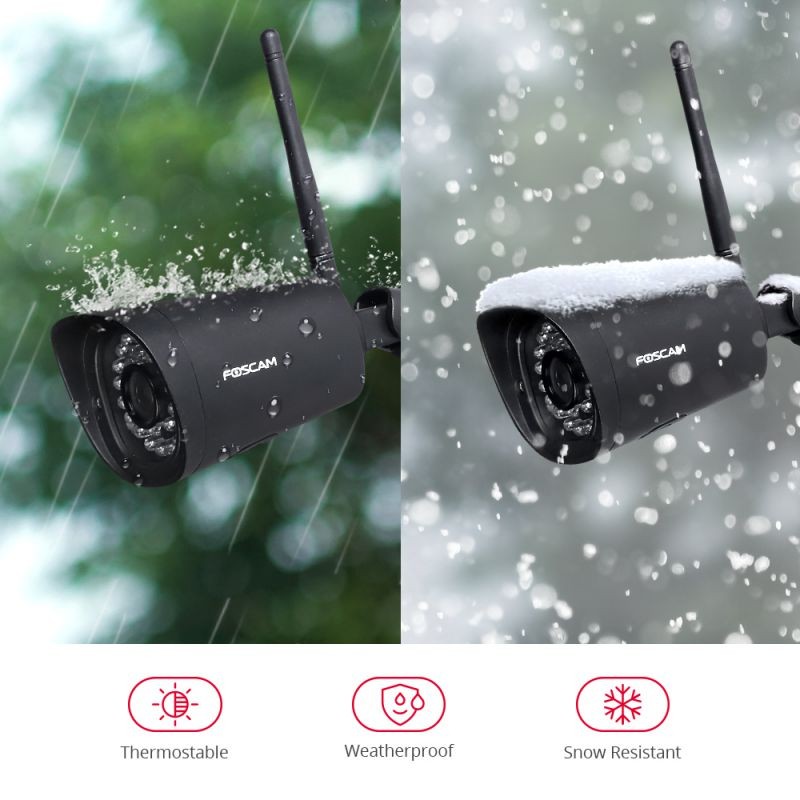 Foscam G2 1080P 25fps WiFi Security IP Surveillance Camera with Motion Detection, 65ft Night Vision, Free Cloud Service Included, 2-Way Audio, IP66 Weatherproof, Black