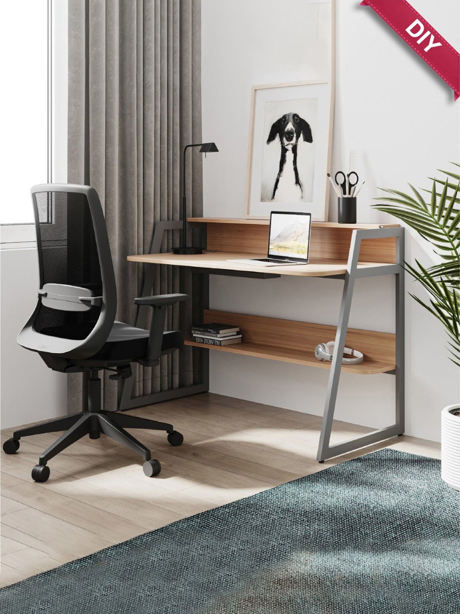 HNI India STAVA Thansau Maple Engineered Wood Computer & Study Desk (900MM)