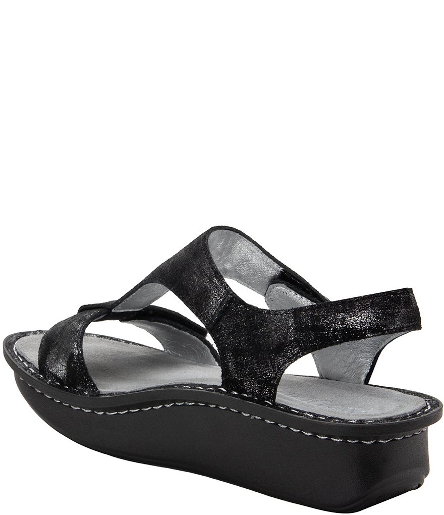 Alegria Kerri Smolder Print Leather Wedge Sandals