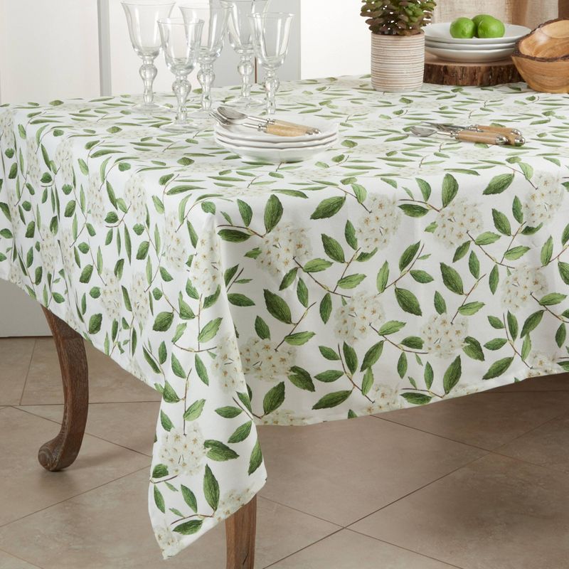 55" Polyester Floral Tablecloth Green - Saro Lifestyle