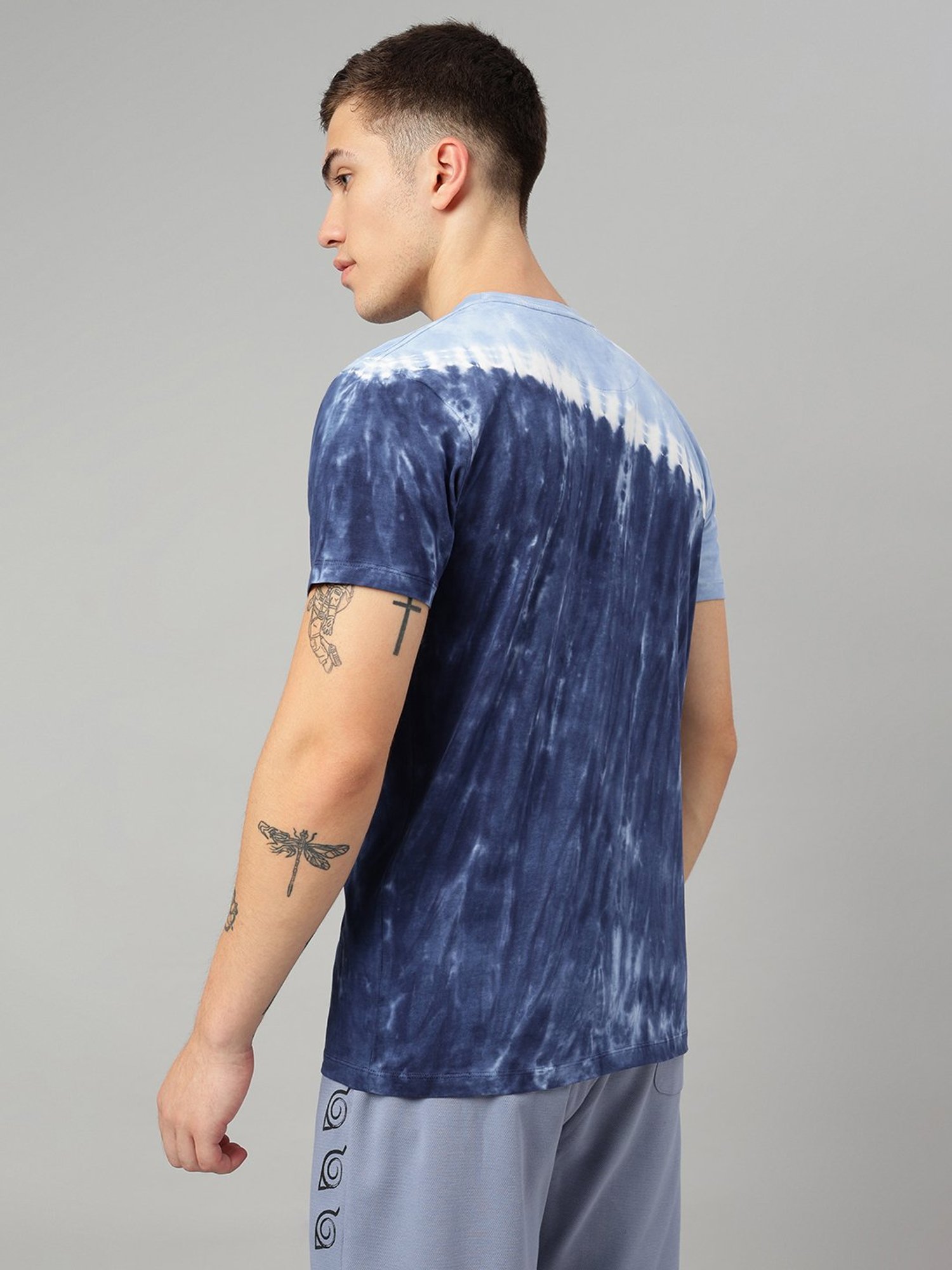 Free Authority Blue Regular Fit Naruto Print T-Shirt