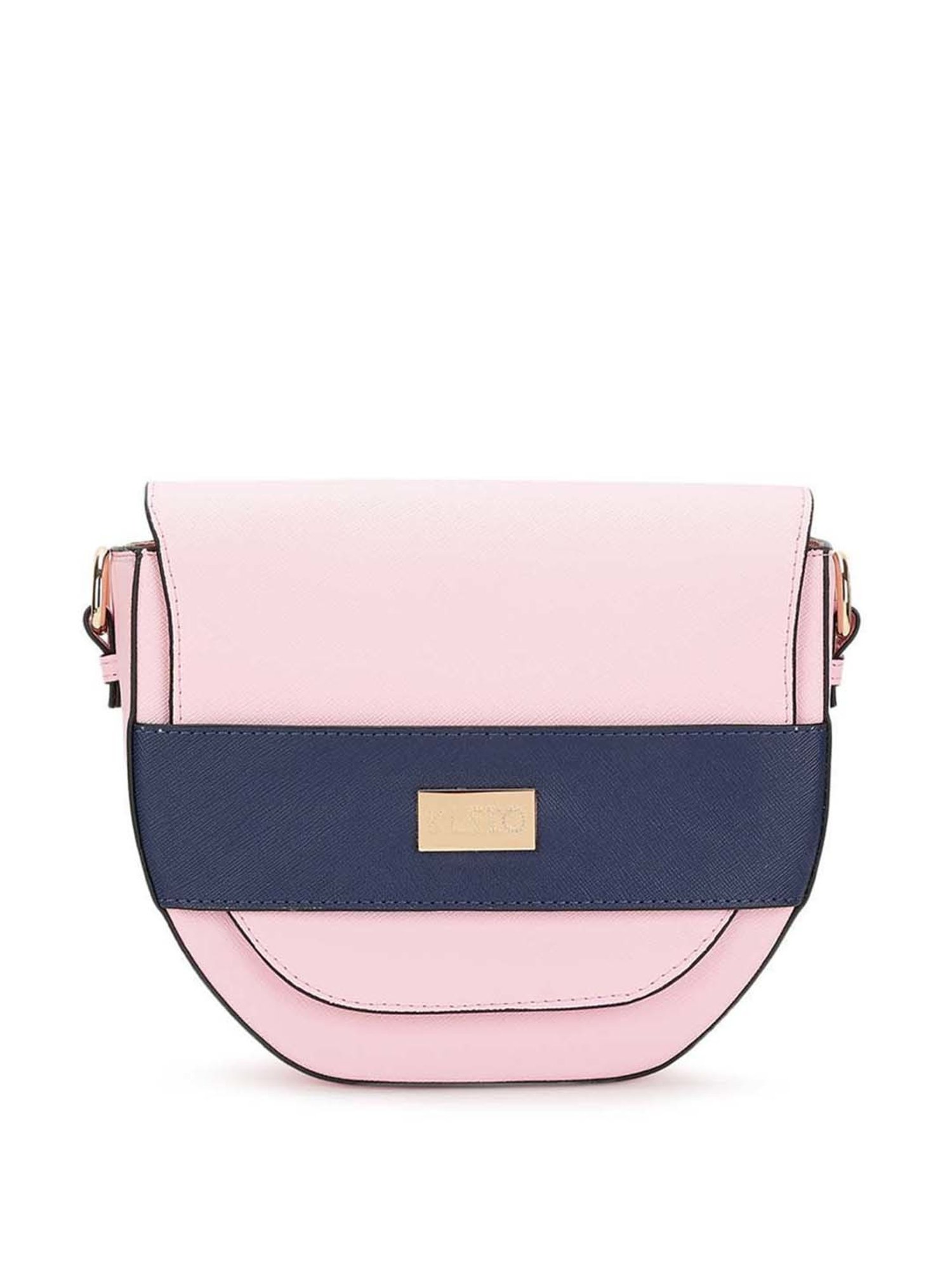 KLEIO Pink Solid Medium Sling Handbag