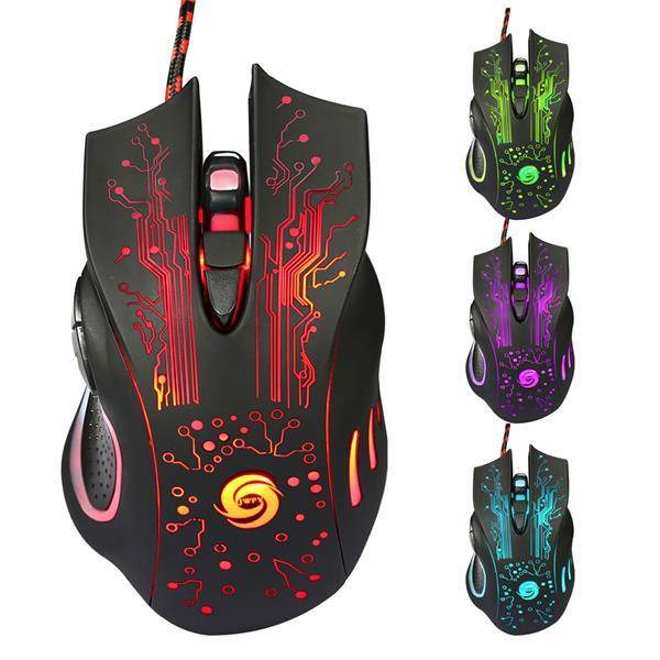 A885 5500DPI 6-Button LED USB Optical Wired Gaming Mouse for Pro Gamer