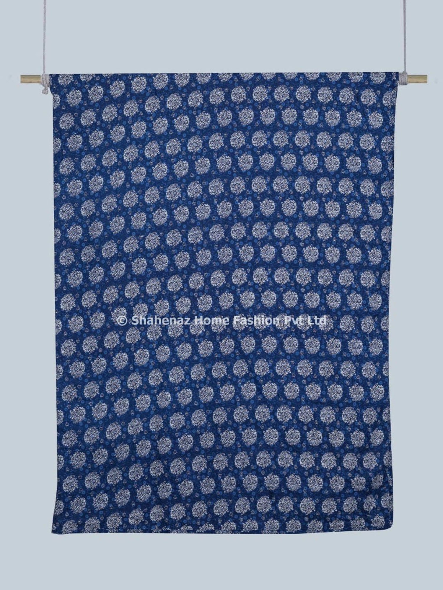 Haus & Kinder Cambric Floral Green & Yellow Cotton Single Reversible Dohar