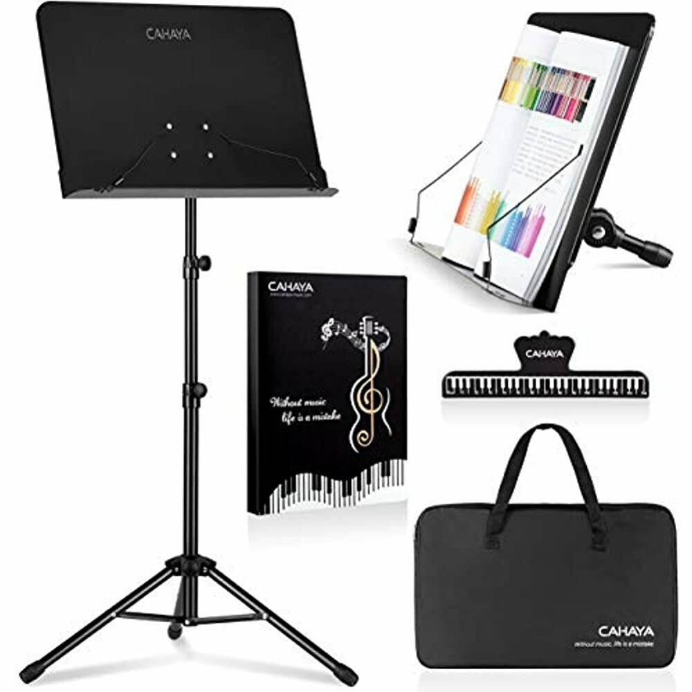 CAHAYA 2 In 1 Dual-use Sheet Music Stand &amp Desktop Book Metal Portable Solid