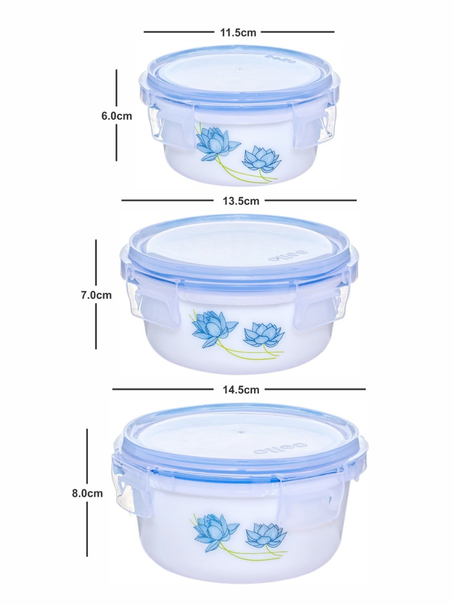 Cello White Opalware Storage Container - Set of 3