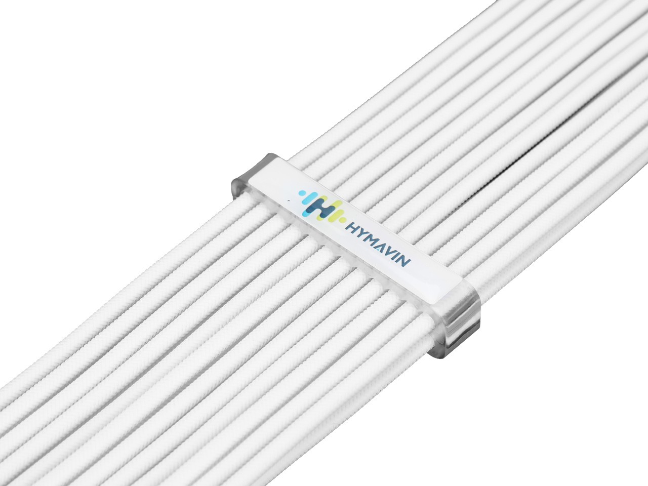 PSU Extension cable,HYMAVIN PSU Sleeved Cable, 16AWG White Braided ATX EPS PCI-E Extension Cable Kit with Combs for CPU GPU Power Supply Unit 30CM,4 + 4 pin, 6 + 2 pin, 24 pin ATX extension,White