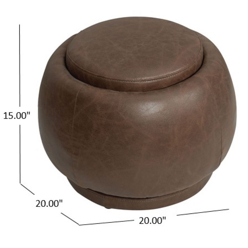 eLuxury Leatherette Swivel Storage Ottoman