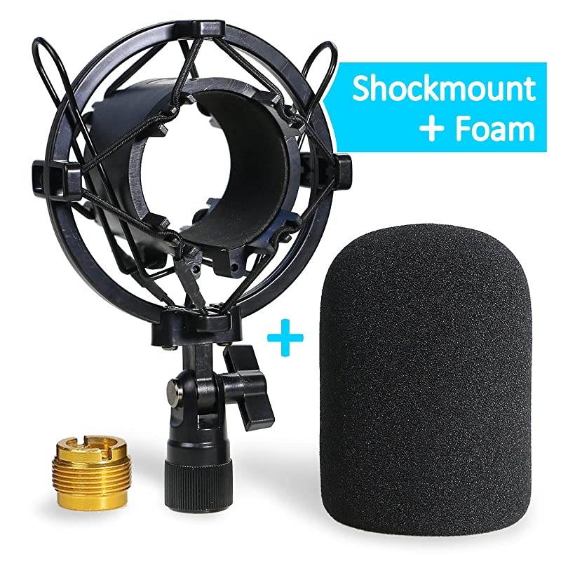 AT2020 Shock Mount with Windscreen Shock Mount Stand with Foam Pop Filter for Audio Technica AT2020 AT2035 AT4040 AT2020USB ATR2500x Condenser Micphone