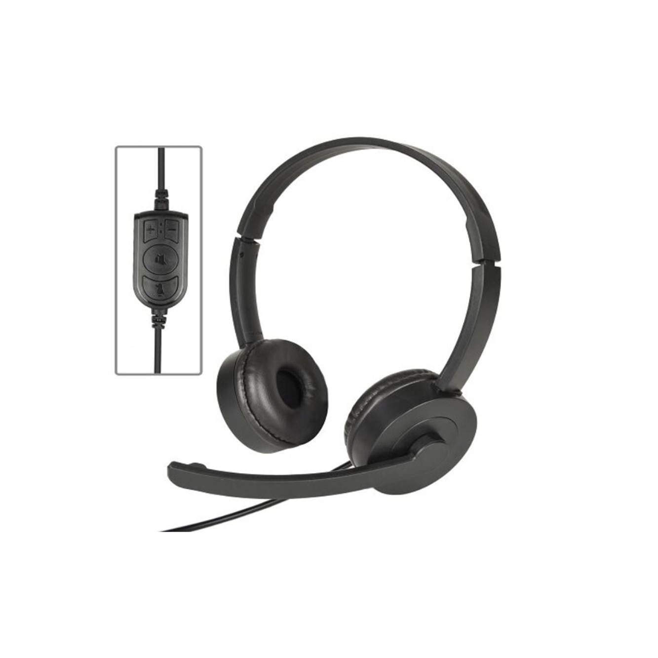 Evertek USB Online Meeting Kit - Full HD USB Webcam & Stereo Headphones w/Noise-Canceling Mic, Black