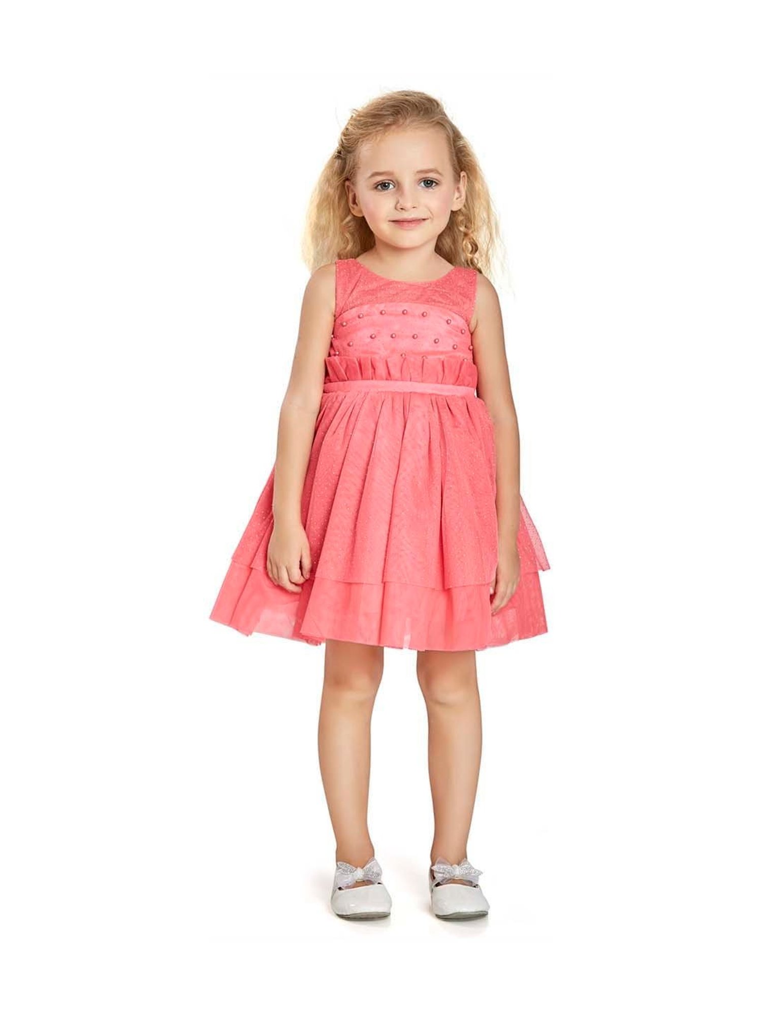 Peppermint Kids Pink Embellished Dress