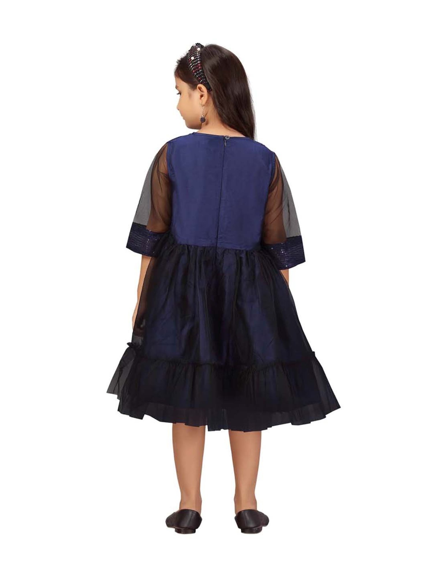 Aarika Kids Navy Embellished Frock