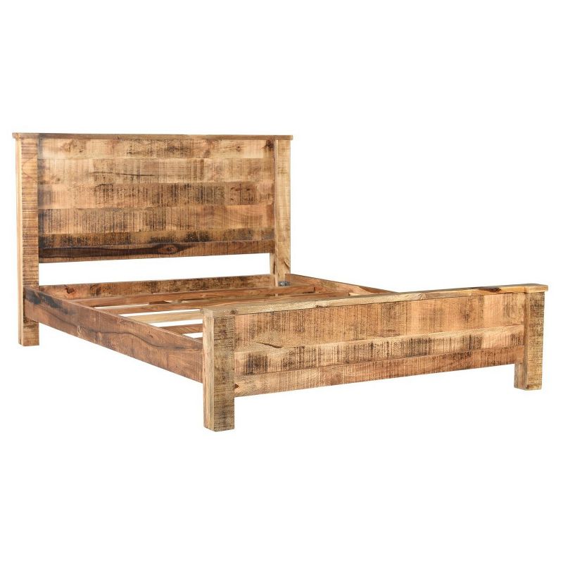 Agra Solid Wood Bed - Queen - Brown - Timbergirl