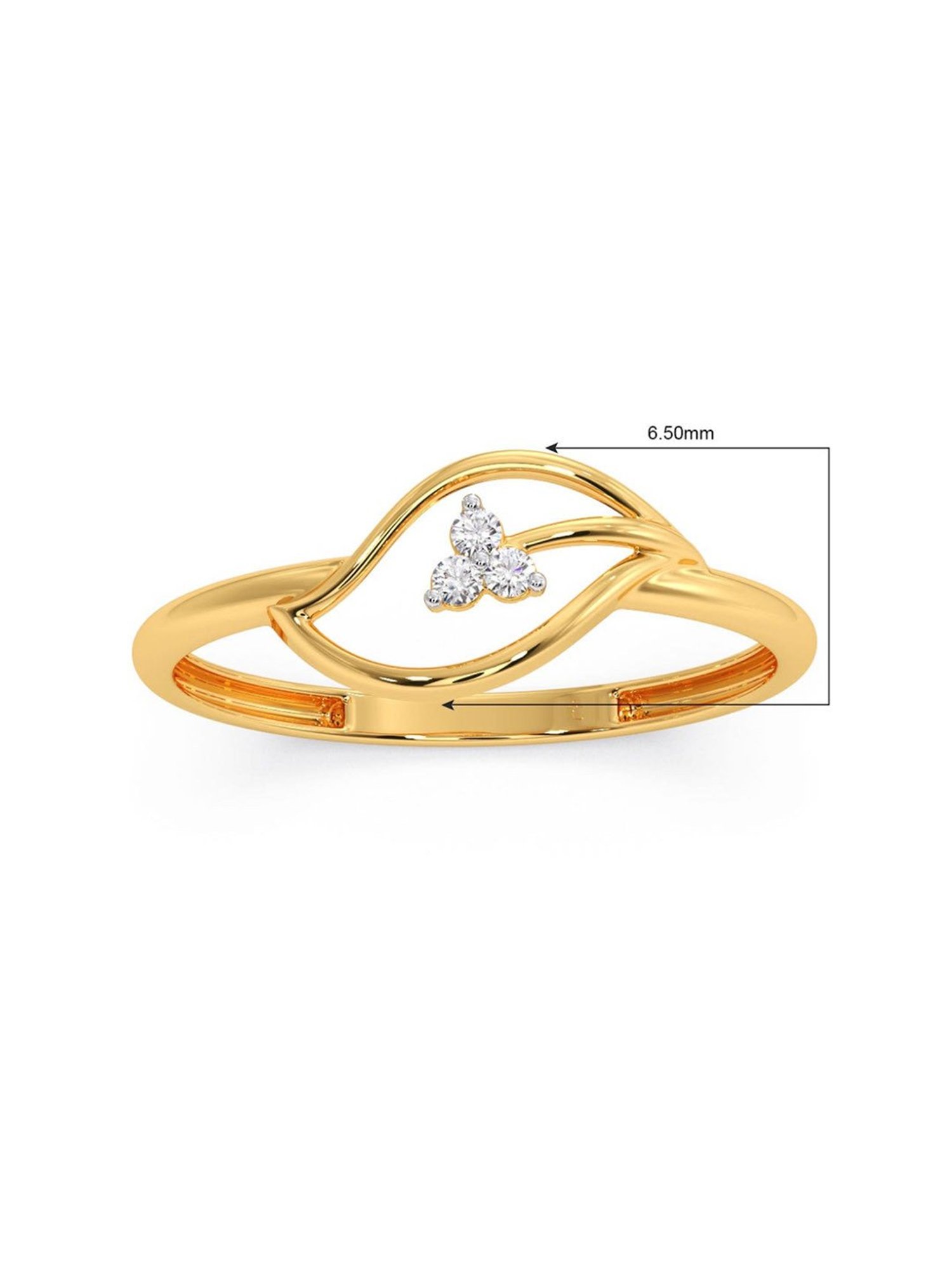 Candere by Kalyan Jewellers Stylish Design 18k Yellow Gold & Diamond Ring