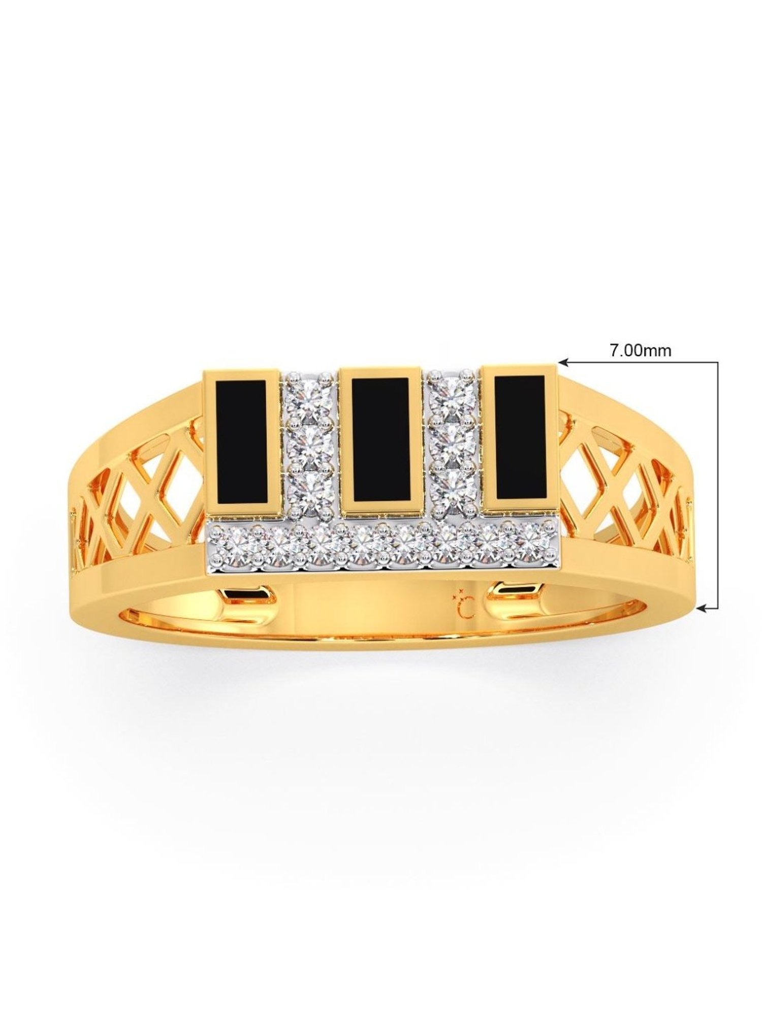 Candere by Kalyan Jewellers 18k Yellow Gold & Diamond Ring for Men