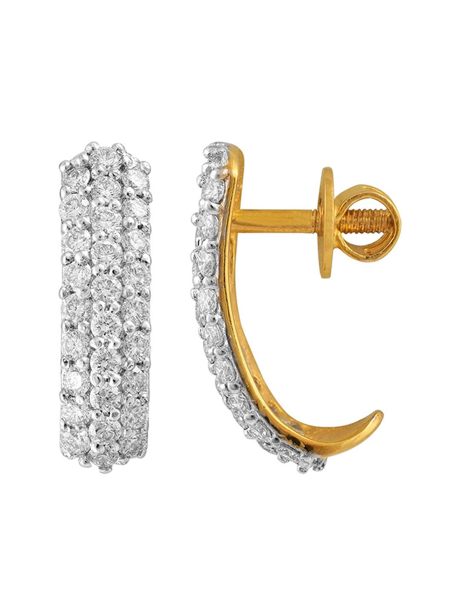 Waman Hari Pethe Jewellers 18k Gold & Diamond Earrings