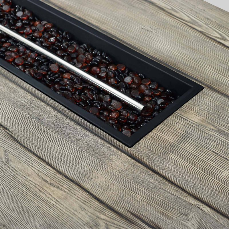 Manteo 70" Rectangular Outdoor Patio Fire Pit Table Light Gray - Modway