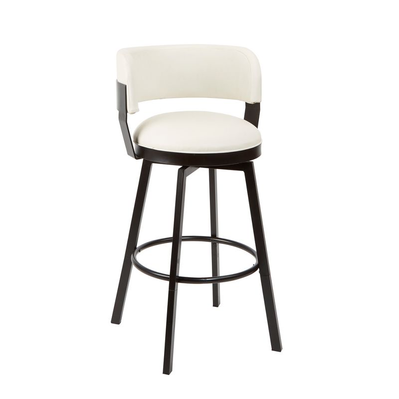 Everett Adjustable Mod Wrap Back Barstool White - Silverwood