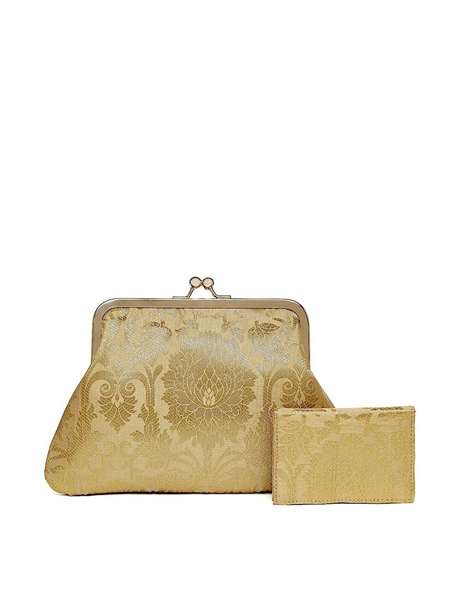 Tarini Nirula Golden Floral Small Clutch