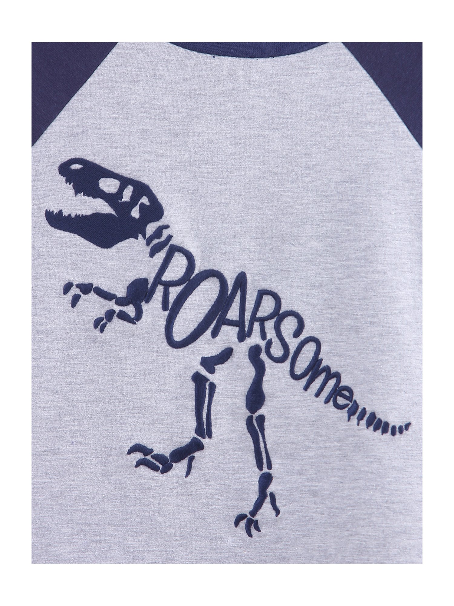 Beebay Kids Grey Cotton Embroidered T-Shirt