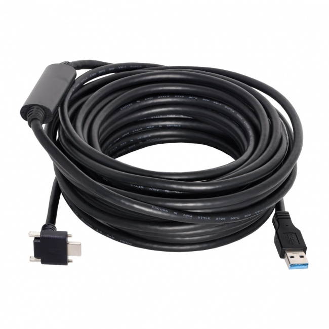 Cablecc 8.0M Down Up Angled USB 3.1 Type-C Dual Screw Locking to USB3.0 Data GL3523 Repeater Cable 90 Degree for Camera Oculus Quest Link