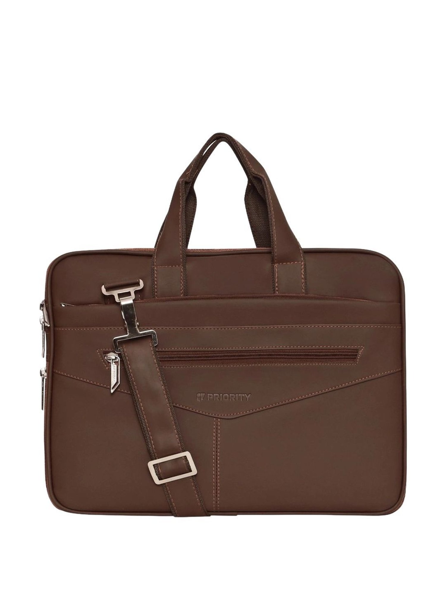 Priority Brown Synthetic Large Messenger Bag