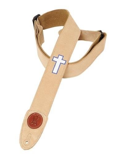 levy's leathers mss7hcbna 2inch suede strap with embroidered holy cross,banana
