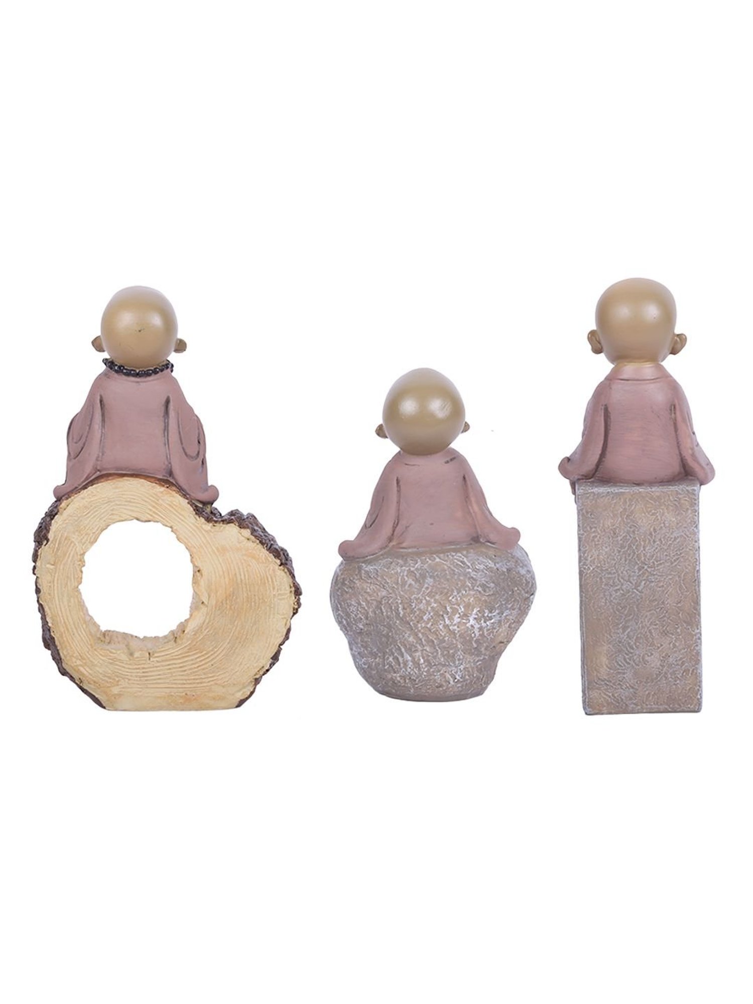 Tayhaa Pink Serene Baby Buddha Trio Statue