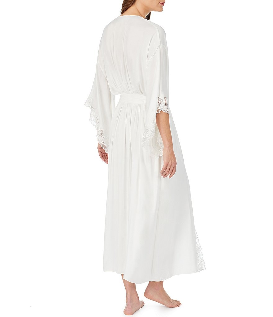 Lauren Ralph Lauren Paisley Print Satin Short Wrap Robe