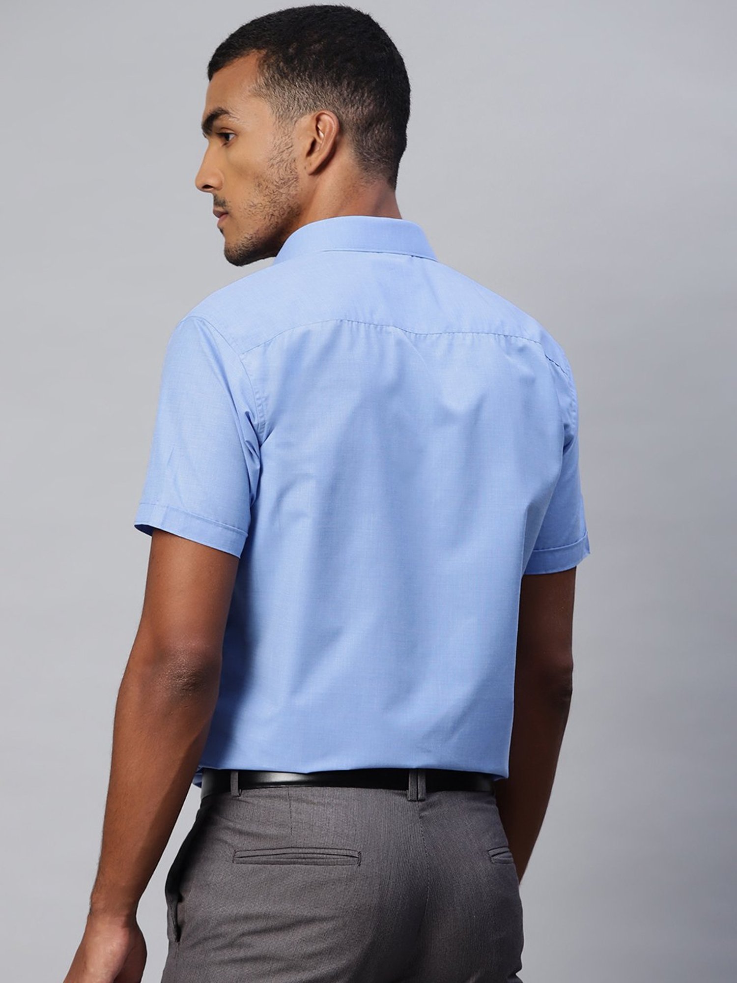 ManQ Sky Blue Regular Fit Shirt