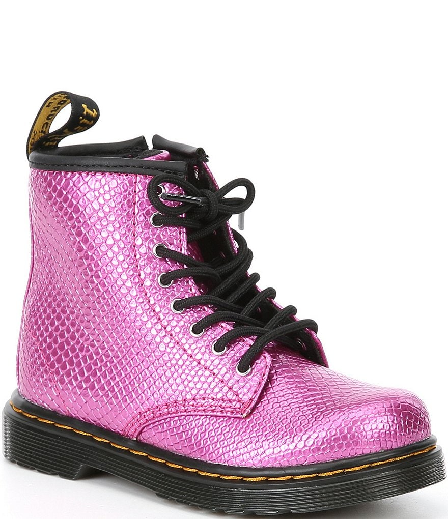 Dr. Martens Girls' 1460 Reptile Embossed Boots (Toddler)
