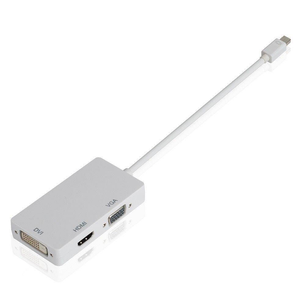 Mini DP Displayport 1.2 Thunderbolt to DVI VGA HDMI 4K*2K Adapter 3 in1 fo Apple