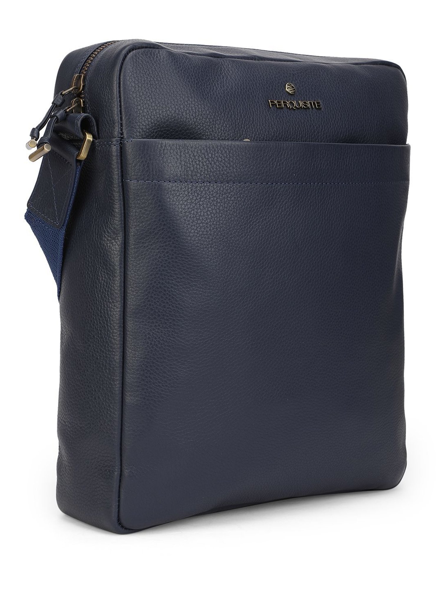 HiLEDER Brown Textured Small Leather 12 inch Cross Body Bag