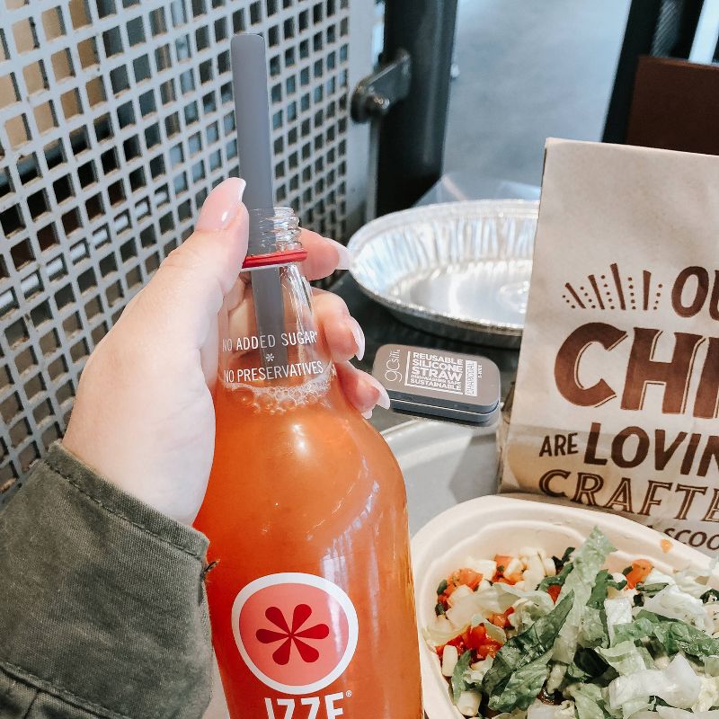 GoSili 6pk Standard Silicone Straws Mint/Gray