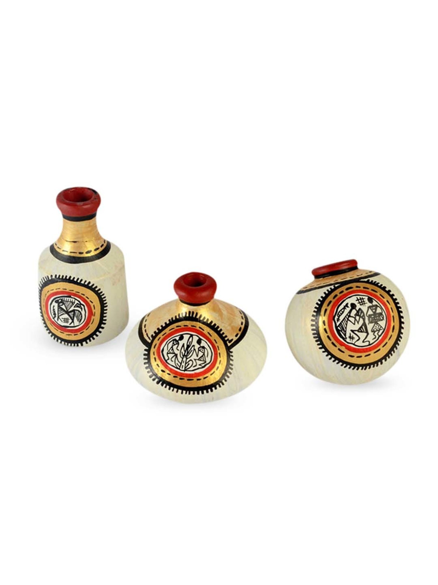 eCraftIndia Golden Handcrafted Engraved Palm Buddha Decorative Showpiece