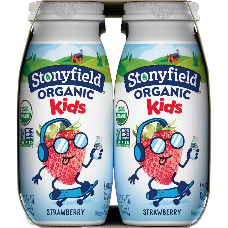 Stonyfield Organic Kids' Strawberry Yogurt Smoothies - 12pk/3.1 fl oz Bottles