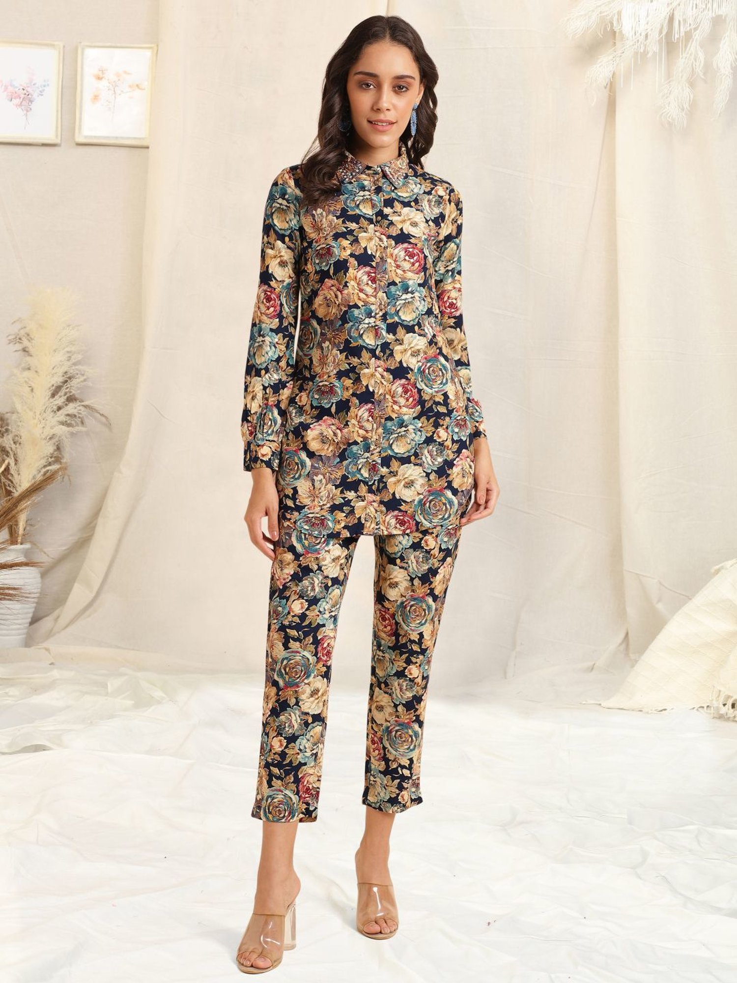 MIRCHI FASHION Navy Printed Shirt Pant Set