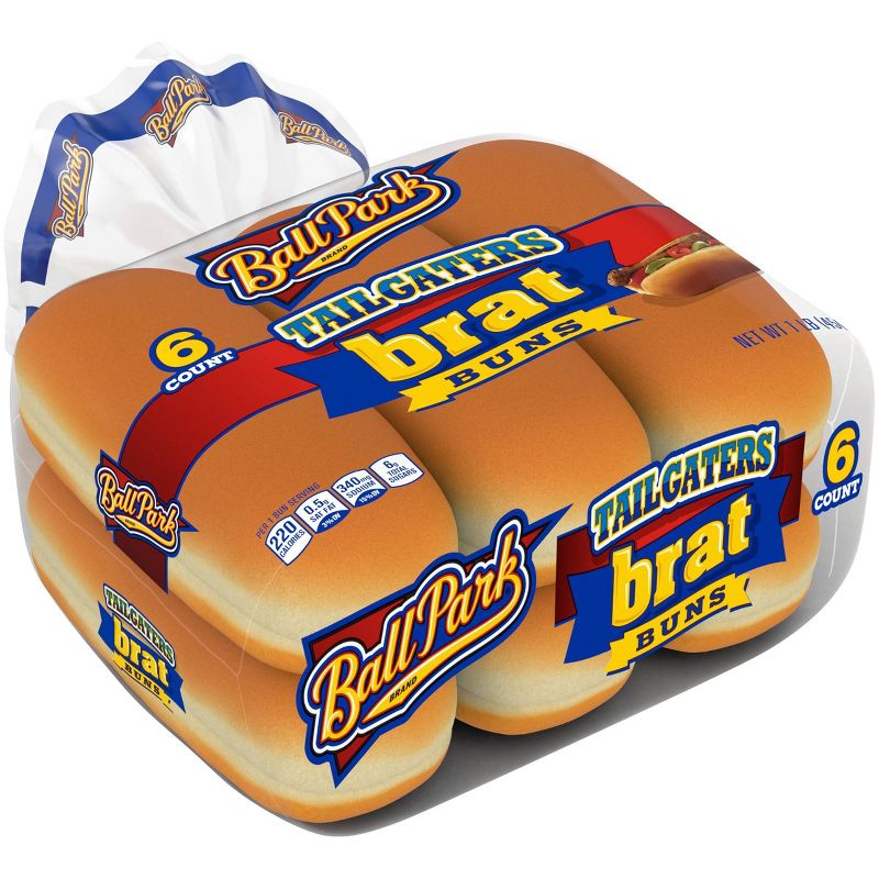 Ball Park Tailgater Brat Buns - 1lbs/6pk