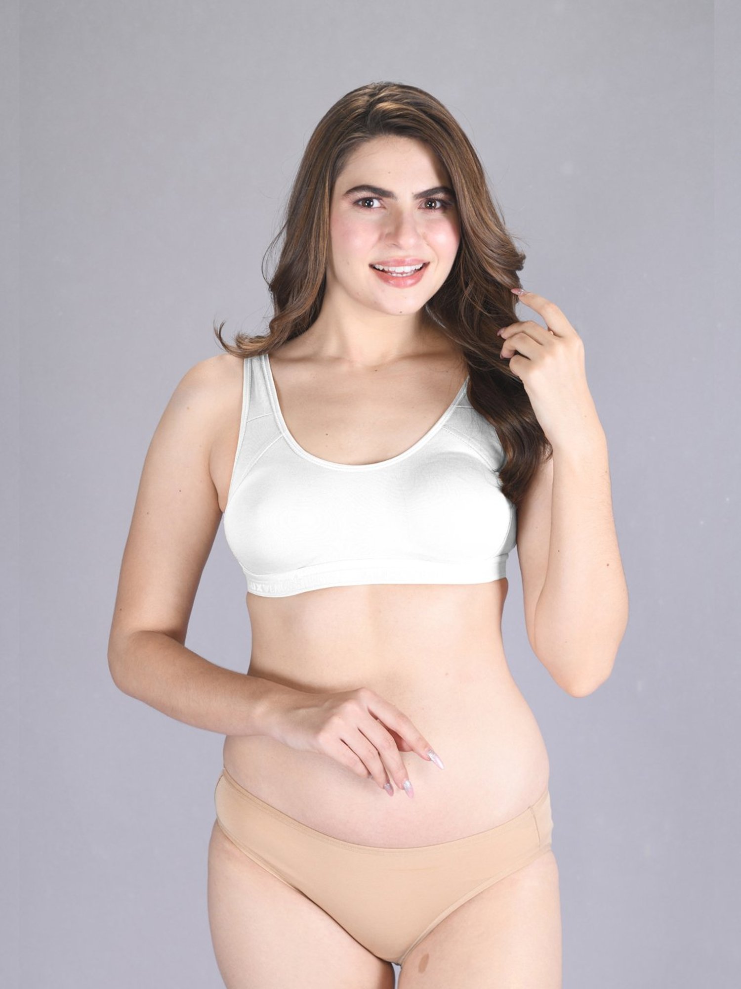 Lux Venus White Full Coverage Non-Wired Sports Bra