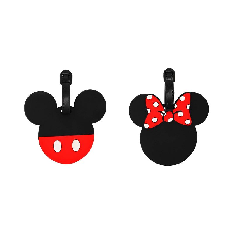 Disney Mickey & Minnie 2pc Rubber Luggage Tag