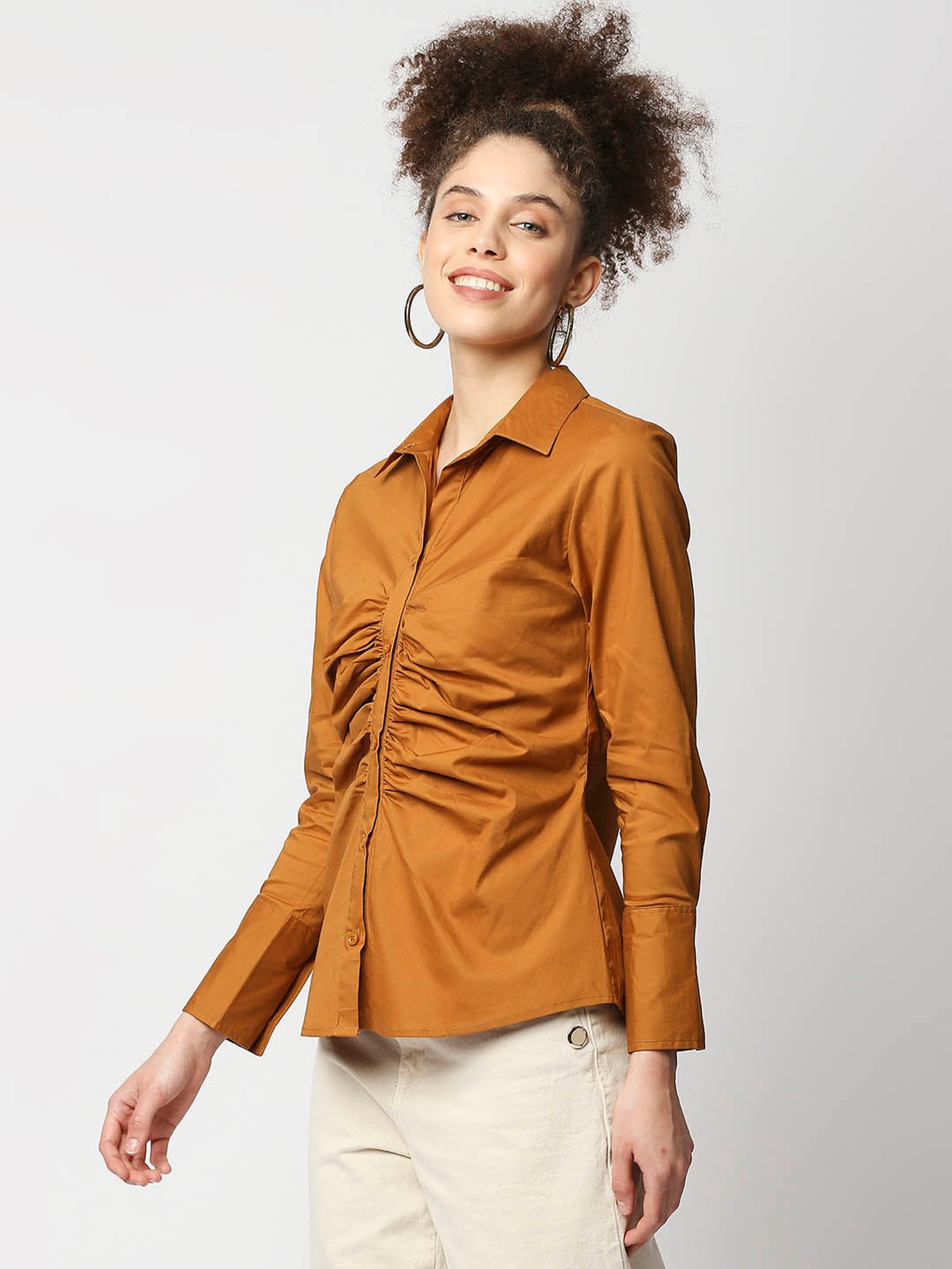 Remanika Tan Regular Fit Shirt