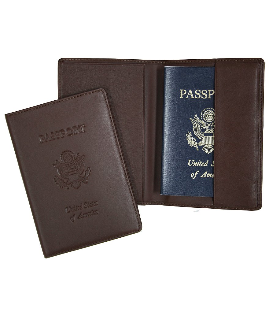 ROYCE New York Leather Debossed RFID Blocking Passport Jacket