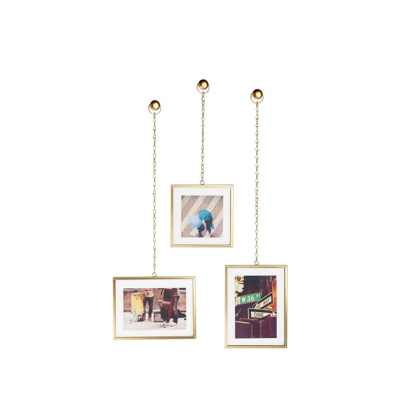 Fotochain Photo Display Frames Brass 3pk - Umbra