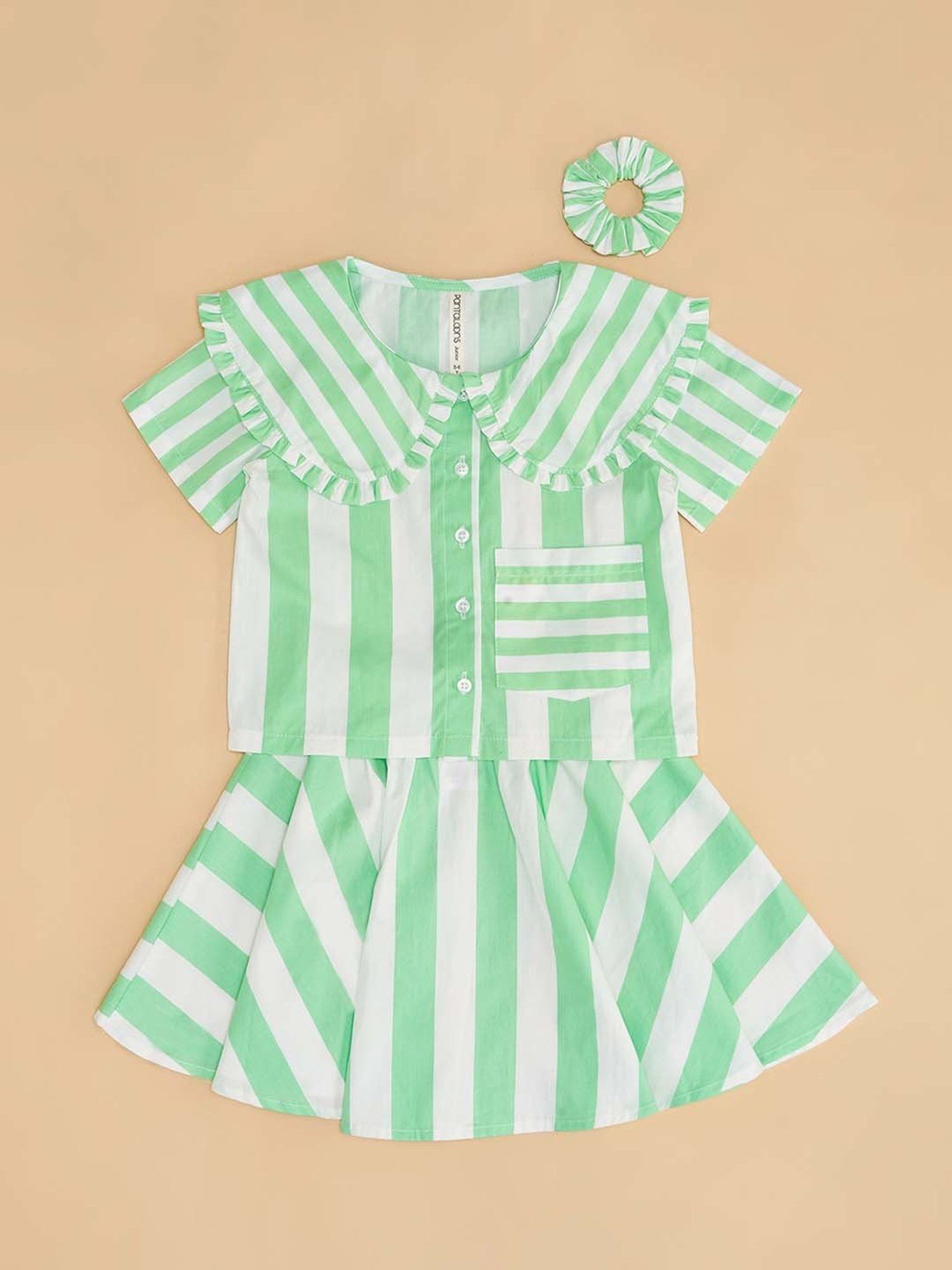 Akkriti by Pantaloons Kids Red & Cream Embroidered Kurta Set