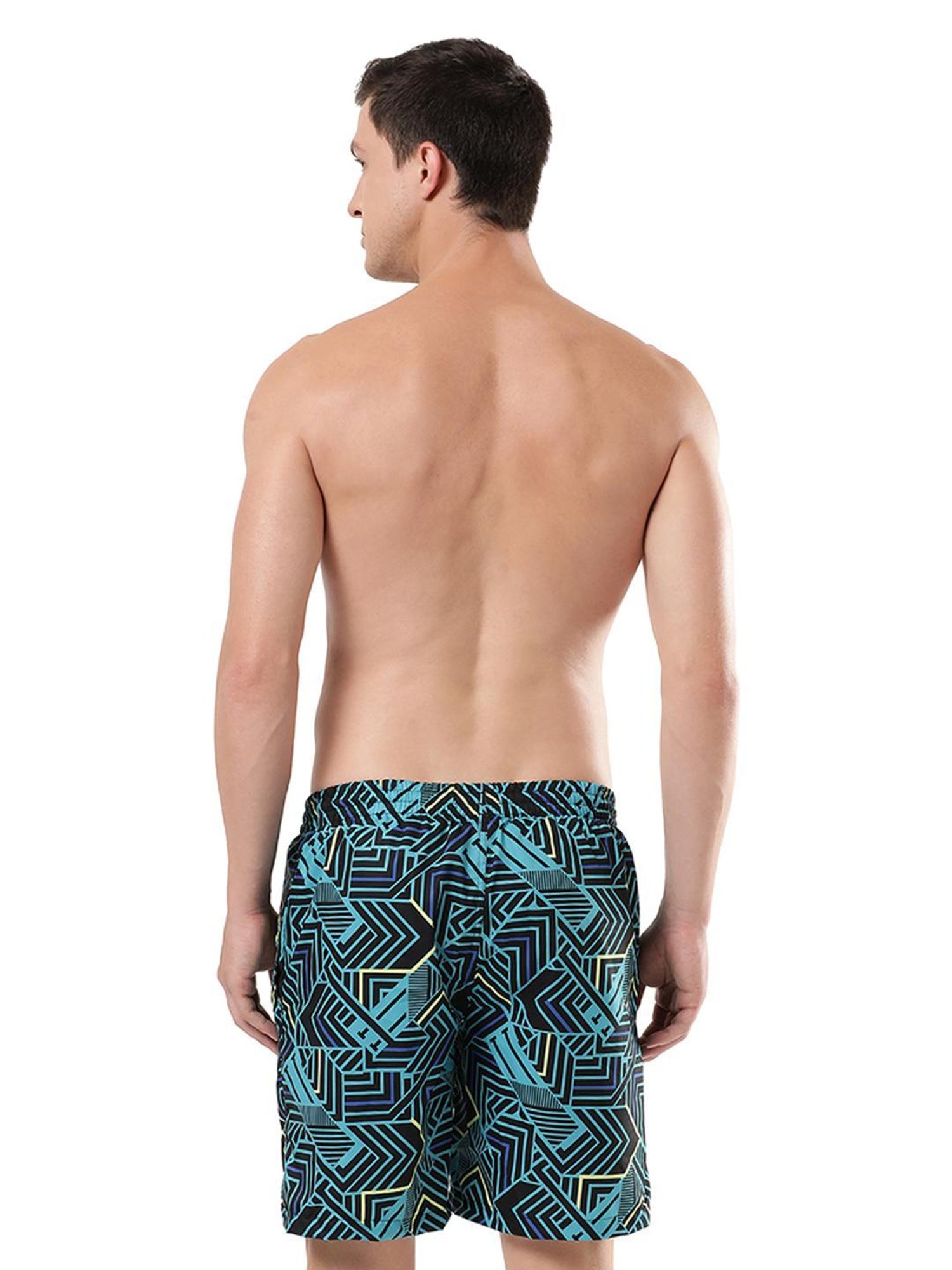 Speedo Navy Regular Fit Printed Swim Shorts